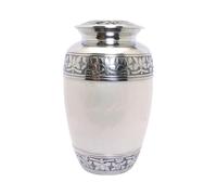 Elegant Pearl White Cremation Urn for Human Ashes - Adult Large Aluminium Funeral Memorial Keepsake - Timeless Tribute for Loved Ones