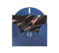 Elegant Pearlized Blue YYHWHJDE Black rose gold Marble Pattern Greeting Card 6x4 in for Christmas, Birthdays, Weddings, and More