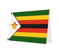 Elegant Pearlized Blue YYHWHJDE Flag of Zimbabwe Pattern Greeting Card 6x4 in for Christmas, Birthdays, Weddings, and More