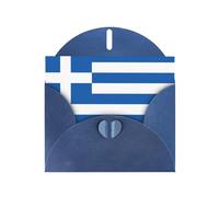 Elegant Pearlized Blue YYHWHJDE Greek flag Pattern Greeting Card 6x4 in for Christmas, Birthdays, Weddings, and More