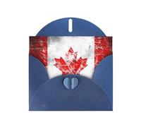 Elegant Pearlized Blue YYHWHJDE Retro Canada Flag Pattern Greeting Card 6x4 in for Christmas, Birthdays, Weddings, and More