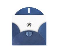 Elegant Pearlized Blue YYHWHJDE Spider weaving the web Pattern Greeting Card 6x4 in for Christmas, Birthdays, Weddings, and More