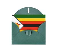 Elegant Pearlized Dark Green YYHWHJDE Flag of Zimbabwe Pattern Greeting Card 6x4 in for Christmas, Birthdays, Weddings, and More