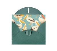 Elegant Pearlized Dark Green YYHWHJDE pelicans art print Pattern Greeting Card 6x4 in for Christmas, Birthdays, Weddings, and More