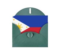 Elegant Pearlized Dark Green YYHWHJDE Philippine flag Pattern Greeting Card 6x4 in for Christmas, Birthdays, Weddings, and More