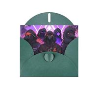 Elegant Pearlized Dark Green YYHWHJDE ravens Pattern Greeting Card 6x4 in for Christmas, Birthdays, Weddings, and More