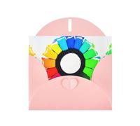 Elegant Pearlized Pink YYHWHJDE Colored crayon circles Pattern Greeting Card 6x4 in for Christmas, Birthdays, Weddings, and More