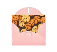 Elegant Pearlized Pink YYHWHJDE cookies food chocolate chip biscuits Pattern Greeting Card 6x4 in for Christmas, Birthdays, Weddings, and More