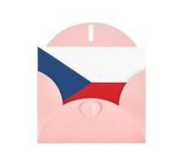Elegant Pearlized Pink YYHWHJDE Flag of the Czech Republic Pattern Greeting Card 6x4 in for Christmas, Birthdays, Weddings, and More