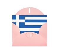 Elegant Pearlized Pink YYHWHJDE Greek flag Pattern Greeting Card 6x4 in for Christmas, Birthdays, Weddings, and More