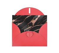 Elegant Pearlized Red YYHWHJDE Black rose gold Marble Pattern Greeting Card 6x4 in for Christmas, Birthdays, Weddings, and More