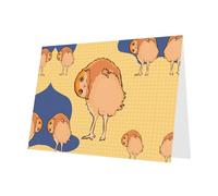 Elegant Pearlized Red YYHWHJDE Crooked Owl Pattern Greeting Card 6x4 in for Christmas, Birthdays, Weddings, and More