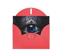 Elegant Pearlized Red YYHWHJDE Evil eye Pattern Greeting Card 6x4 in for Christmas, Birthdays, Weddings, and More