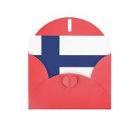 Elegant Pearlized Red YYHWHJDE Finnish flag Pattern Greeting Card 6x4 in for Christmas, Birthdays, Weddings, and More