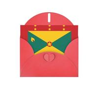 Elegant Pearlized Red YYHWHJDE Flag of Grenada Pattern Greeting Card 6x4 in for Christmas, Birthdays, Weddings, and More