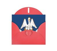 Elegant Pearlized Red YYHWHJDE Louisiana State Flag Pattern Greeting Card 6x4 in for Christmas, Birthdays, Weddings, and More