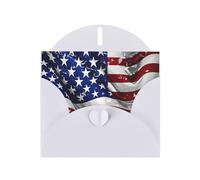 Elegant Pearlized White YYHWHJDE American Flag Stars Stripes Pattern Greeting Card 6x4 in for Christmas, Birthdays, Weddings, and More