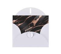 Elegant Pearlized White YYHWHJDE Black rose gold Marble Pattern Greeting Card 6x4 in for Christmas, Birthdays, Weddings, and More