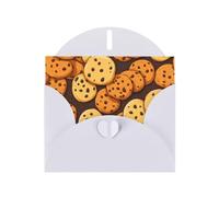 Elegant Pearlized White YYHWHJDE cookies food chocolate chip biscuits Pattern Greeting Card 6x4 in for Christmas, Birthdays, Weddings, and More