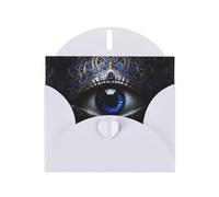 Elegant Pearlized White YYHWHJDE Evil eye Pattern Greeting Card 6x4 in for Christmas, Birthdays, Weddings, and More