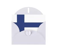 Elegant Pearlized White YYHWHJDE Finnish flag Pattern Greeting Card 6x4 in for Christmas, Birthdays, Weddings, and More