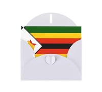 Elegant Pearlized White YYHWHJDE Flag of Zimbabwe Pattern Greeting Card 6x4 in for Christmas, Birthdays, Weddings, and More