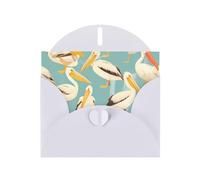 Elegant Pearlized White YYHWHJDE pelicans art print Pattern Greeting Card 6x4 in for Christmas, Birthdays, Weddings, and More