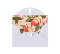 Elegant Pearlized White YYHWHJDE Pink Peach Pattern Pattern Greeting Card 6x4 in for Christmas, Birthdays, Weddings, and More