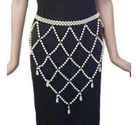 Elegant Pearls Waist Belt With Flowing Tassels Suitable For Youthful Women Seeking Fashionable And Unique Accessories Beaded Waist Chain