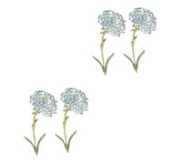 Elegant Peonies Brooches for Women Uk Carnation Lapel Adhesive Bra Cardigan Clips Shawl Enamel Brooch Pin Decor Blue Alloy