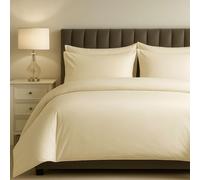 Elegant Percale Cotton Duvet & Pillowcase Set Sweet Dreams Cream Super King