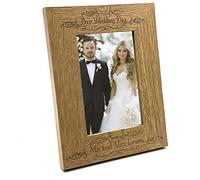 Elegant Personalised Our Wedding Day Wooden Photo Frame Gift (5 x 7 Inch)