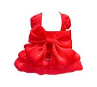 Elegant Pet Wedding Dress For Small Dogs And Cats With Bow D Ring Tutu Skirt Summer Party Costume Cute Puppy Apparel (Red, XXL)