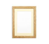Elegant Picture frame photo frame poster frame with Mount- With a Clear Styrene Shatterproof Perspex Sheet - Brushed Oak Frame with Ivory Mount- 20" x 16" for A3 pictures