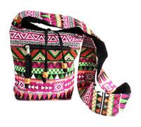 Elegant Pink Jacquard Sling Bag For Travel & Casual Use