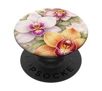 Elegant Pink Orchid Flower Aesthetic Floral Design PopSockets Adhesive PopGrip
