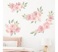 Elegant Pink Rose Wall Stickers for Home Decoration Suitable for Various Smooth Surfaces