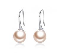 Elegant Pink Simulated Pearl Drop Earrings for Women