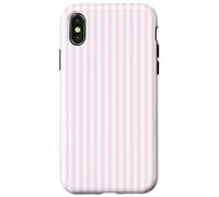 Elegant Pink White Stripes Retro Stripy Lines Beach Pattern Case for iPhone X/XS