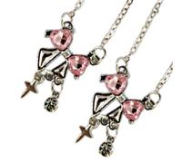 Elegant Pinkness Bowknot Necklace Women Fashion Jewelry Alloy Texture Elegant Women Necklace Suitable for Comfortable We
