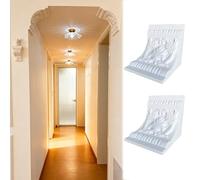 Elegant Plaster Arcah Doorway Kit with Carved Patterns, Set of 2 Premade Diy Arch Kit Wall Doorway, Universal Round Corners Molding for Inside(20X20x22cm/7.9x7.9x8.7in)