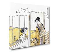 Elegant Play in the Four Seasons by Isoda Koryusai Canvas Print | Gallery Wrapped 30mm Frame Wall Art | 14x14 inches | Ready to Hang | Asian Picture | Living Room Bedroom Lounge Office