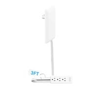 Elegant Plug Extender, Flat Power Strip with 3 Outlets - Ultra Slim Plug Concealer Including Kit to Cables | for Studios Salon Apartment and Home Improvement