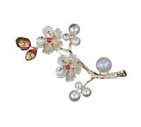 Elegant Plums Blossom Shape Shell Brooch Retro Decorative Pin for Women Outfit Accessories Fashion Statement Jewelry Vintage Shell Brooch