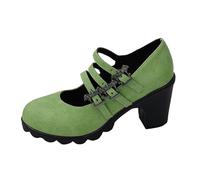 Elegant Pointed Toe Classic Detail Exquisite Upper Comfortable Heel for All Day Wear - Women's High Heels for Everyday Festivals, Green, 6 UK