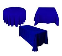 Elegant Polyester Tablecloth Wedding Party Decor Big Small Red Purple Royal Blue Ivory White Black Solid (ROYAL BLUE, 70x108'' (178x274cm))