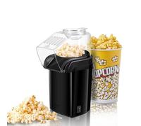 Elegant Popcorn Machine | Fast Hot Air Popcorn Maker l Healthy, Oil Free/Fat Free l with Measuring Cup and Removable Top Cover l Retro Red/Black Overlay (BLACK)