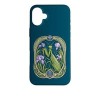 Elegant Praying Mantis Iris Art Nouveau Insect Case for iPhone 16 Plus