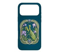Elegant Praying Mantis Iris Art Nouveau Insect Case for iPhone 17 Pro Max