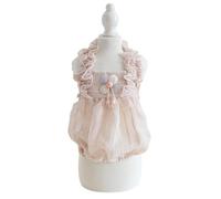 Elegant Princess Dog Sweety Style Camisole Lace Dress with Bow for Small, Extra Small Dog Teddy, Pug, Chihuahua, Shih Tzu, Yorkshire Terriers D-Apricot XS